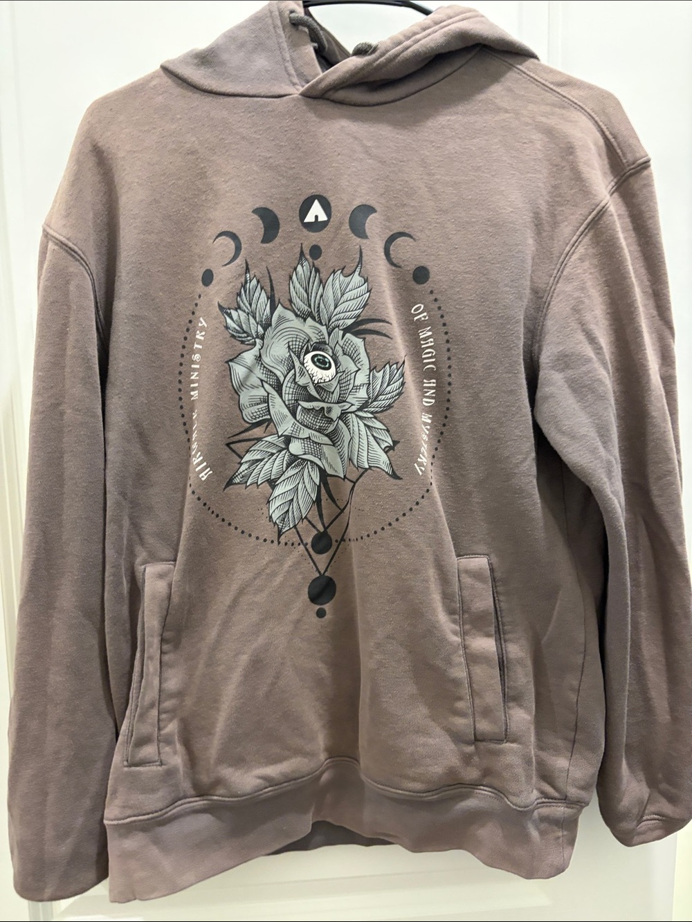 Airwalk Dusty Mauve Floral Moon Phase Hoodie